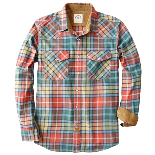 Amazon.com: Dubinik® Flannel Shirt for Men Western Mens Pearl Snap